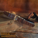 Alligator Leather Belt Brown