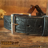 Black Elephant Leather Belt