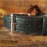 Black Elephant Leather Belt