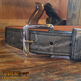 Gray Elephant Skin Leather Belt