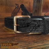 Black Hippo Skin Belt