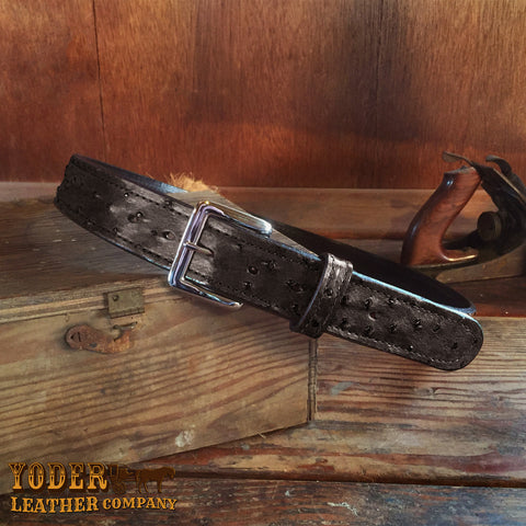 Black Ostrich Money Belt