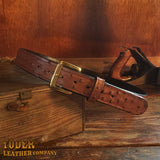 Brown Ostrich Skin Leather Belt