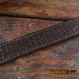 Stitched Black Shark Leather Belt
