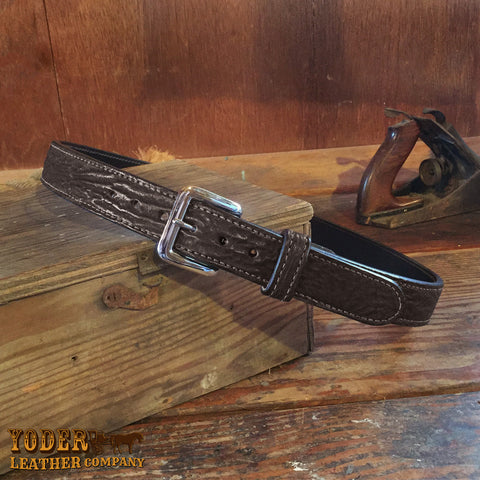 Black Shark Skin Leather Belt