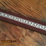 Burgundy Red Stingray Leather Belt