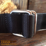Black Nylon Belt with Square Ring Buckle