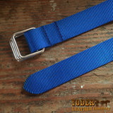 Square Buckle Blue Nylon Belt