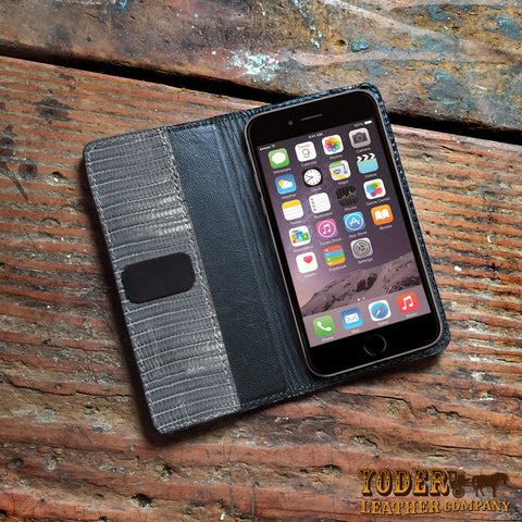 Gray Lizard Skin iPhone 6S Wallet Case