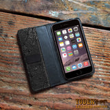 Black Ostrich Skin iPhone Case