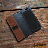 Brown Ostrich Skin iPhone Wallet Case