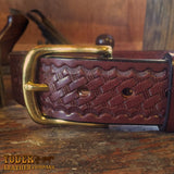 Brown Amish Made Basket Weave Belt