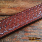 Brown Basket Weave Leather Bullhide Belt