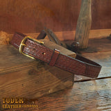 Brown Basket Weave Leather Belt