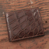 Brown Alligator Skin Bifold Leather Wallet