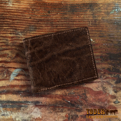 Brown Elephant Hide Bifold Leather Wallet