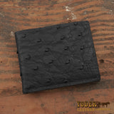 Black Ostrich Leather Wallet