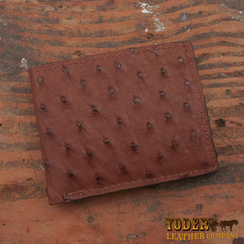 Brown Ostrich Leather Wallet