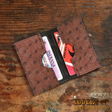 Brown Ostrich Credit Card Wallet