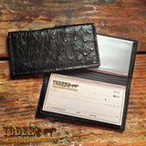 black ostrich amish checkbook