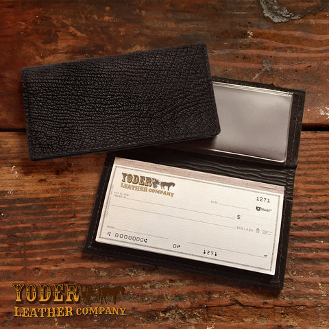 Black Sharkskin Check Holder