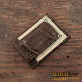 Brown Alligator Money Clip Wallet