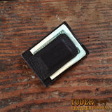 Black Bison Leather Money Clip Wallet