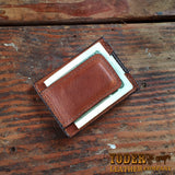 Brown Cowhide Magnetic Clip Wallet