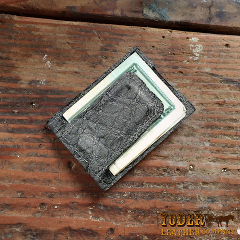 Gray Elephant Skin Money Clip Wallet
