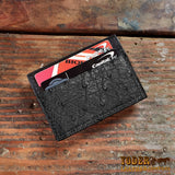 Black Ostrich Skin Magnetic Wallet
