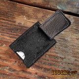 Black Ostrich Skin Cash Clip Wallet