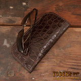 Brown Alligator Skin Glasses Case