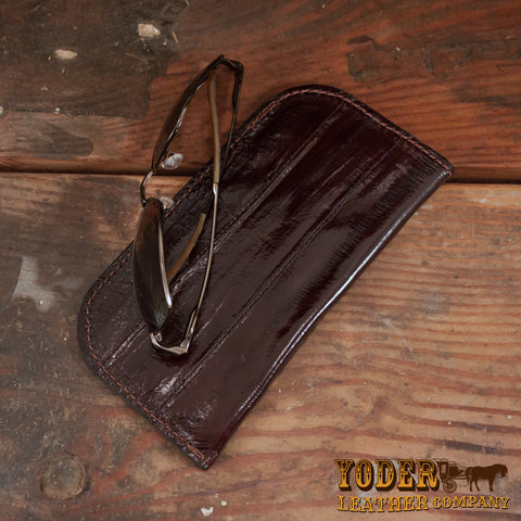 Brown Eel Glasses Case Leather