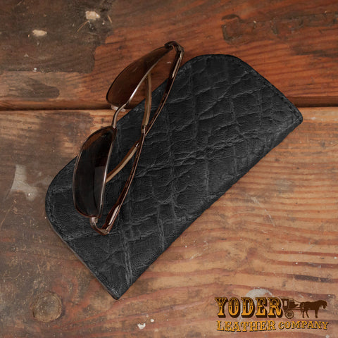 Black Elephant Hide Glasses Case