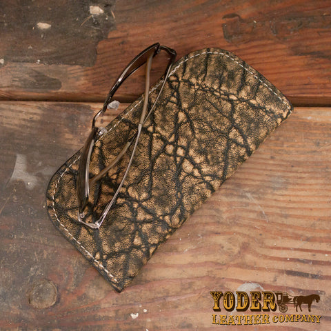 Treebark Elephant Leather Glasses Case