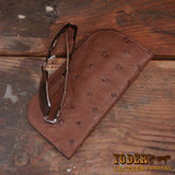 Ostrich Brown Glasses Case