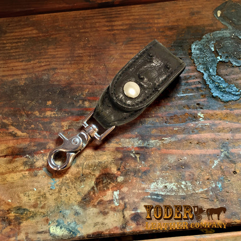 Black Ostrich Key Hanger