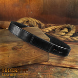 Black Leather No Buckle Belt
