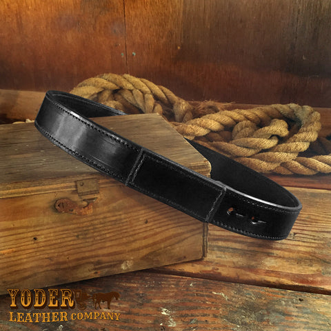 Black Leather No Buckle Belt