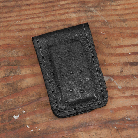 Ostrich Money Clip Leather