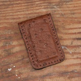Brown Ostrich Money Clip