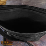 Leather Handbag Purse Black Crossbody