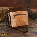 Dark Brown Leather Crossbody Handbag