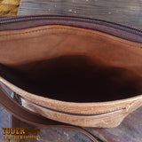 Light Brown Floral Crossbody Leather Bag