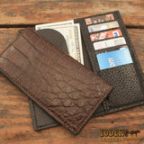 Brown Alligator Checkbook Wallet