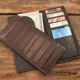 Brown Eel Skin Checkbook Wallet
