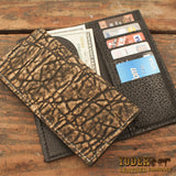 Treebark Elephant Leather Checkbook Wallet