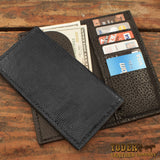 Black Tegu Lizard Checkbook Wallet