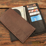 Brown Lizard Skin Checkbook Wallet
