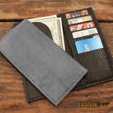 Gray Lizard Checkbook Wallet